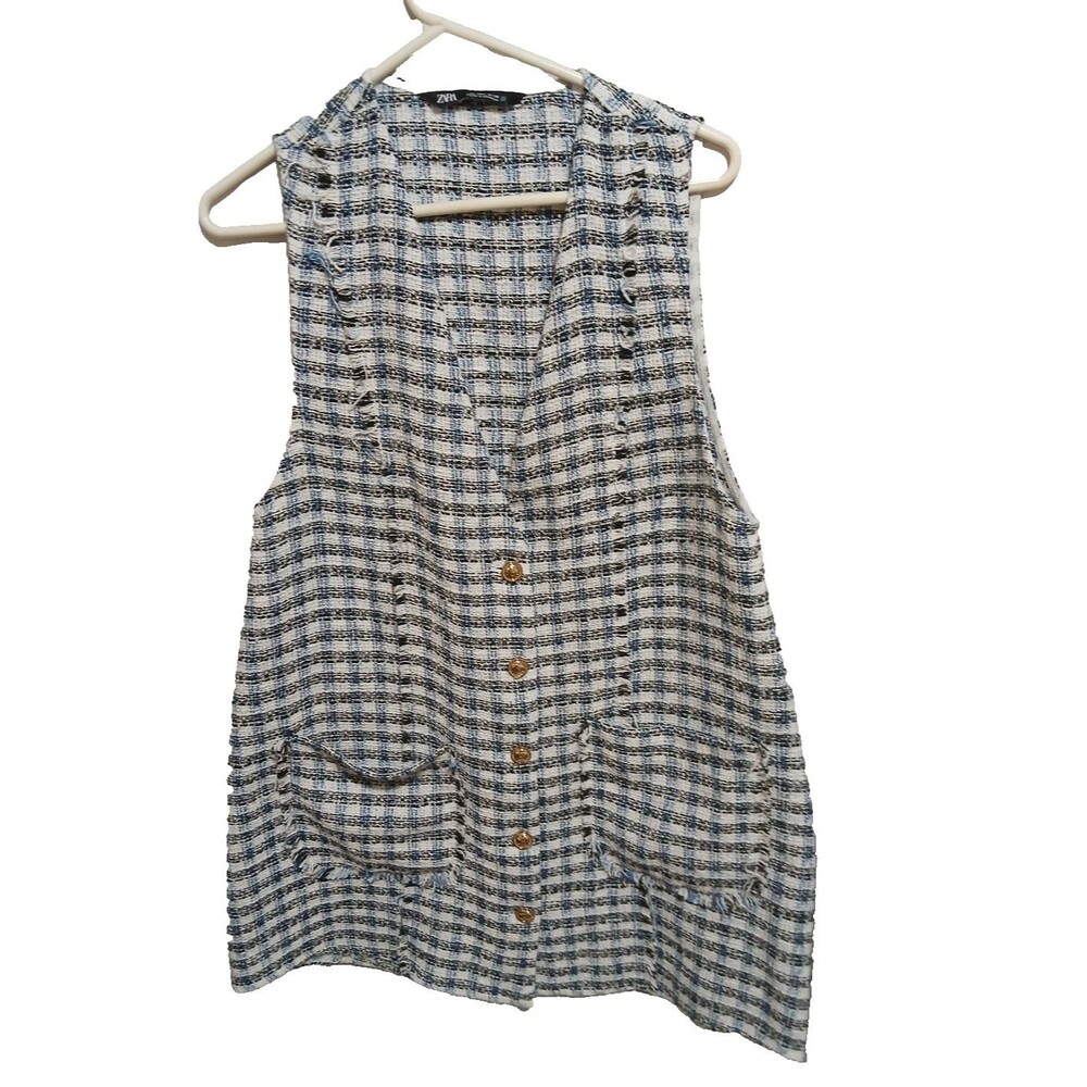 Zara Tweed Plaid Dress Size L